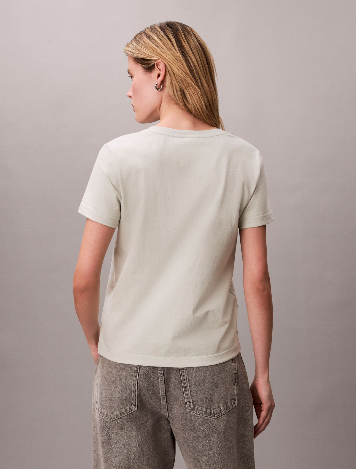 Embroidered CK Crest V-Neck Tee - Calvin Klein Women