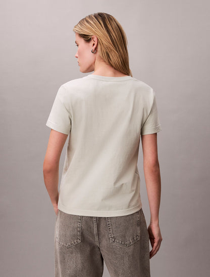 Embroidered CK Crest V-Neck Tee - Calvin Klein Women