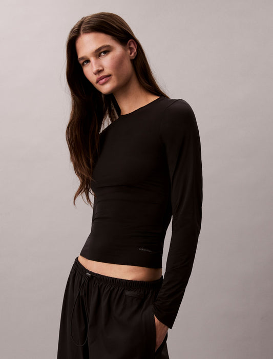 Nylon Stretch Slim T-Shirt - Calvin Klein Women