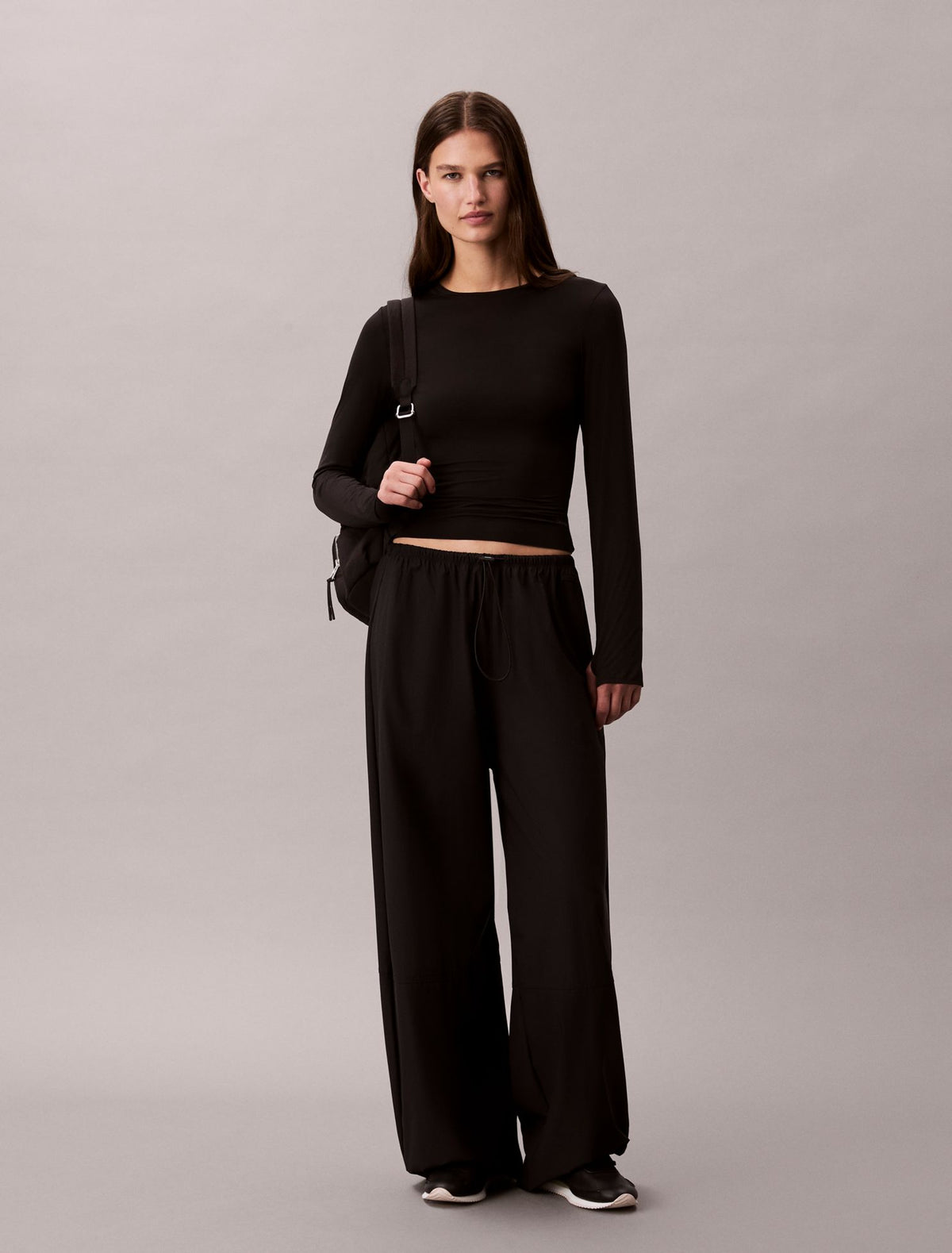 Nylon Stretch Slim T-Shirt - Calvin Klein Women