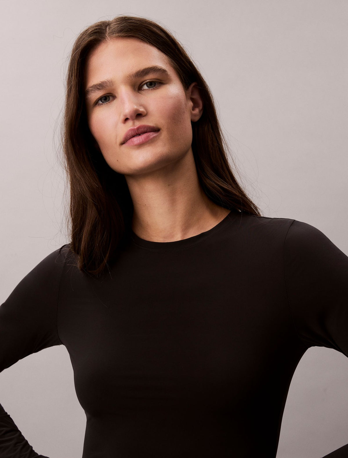 Nylon Stretch Slim T-Shirt - Calvin Klein Women