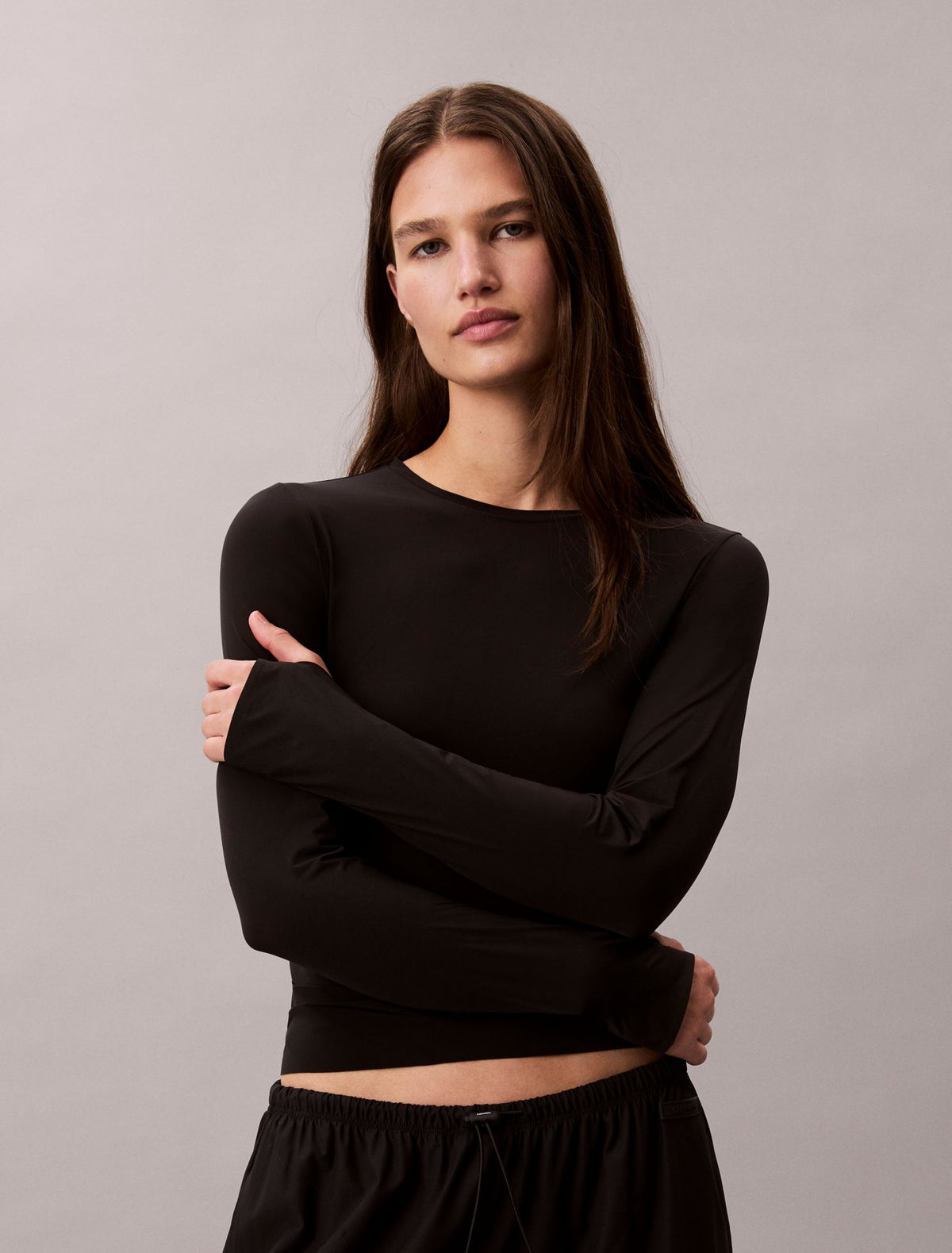 Nylon Stretch Slim T-Shirt - Calvin Klein Women