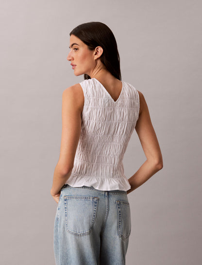 Cotton Poplin Sleeveless Top - Calvin Klein Women