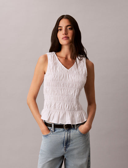 Cotton Poplin Sleeveless Top - Calvin Klein Women