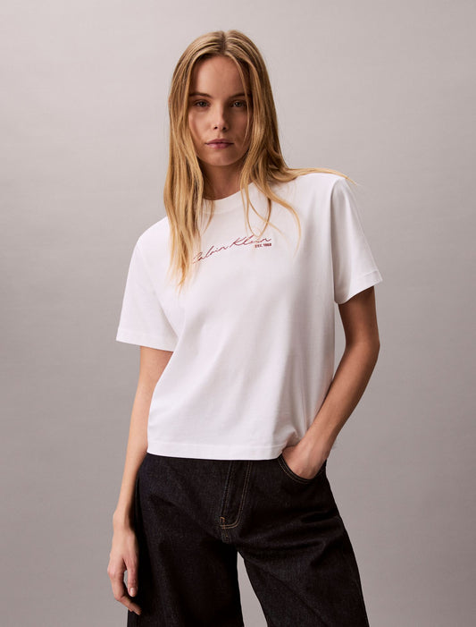 Script Logo Graphic Boxy T-Shirt - Calvin Klein Women