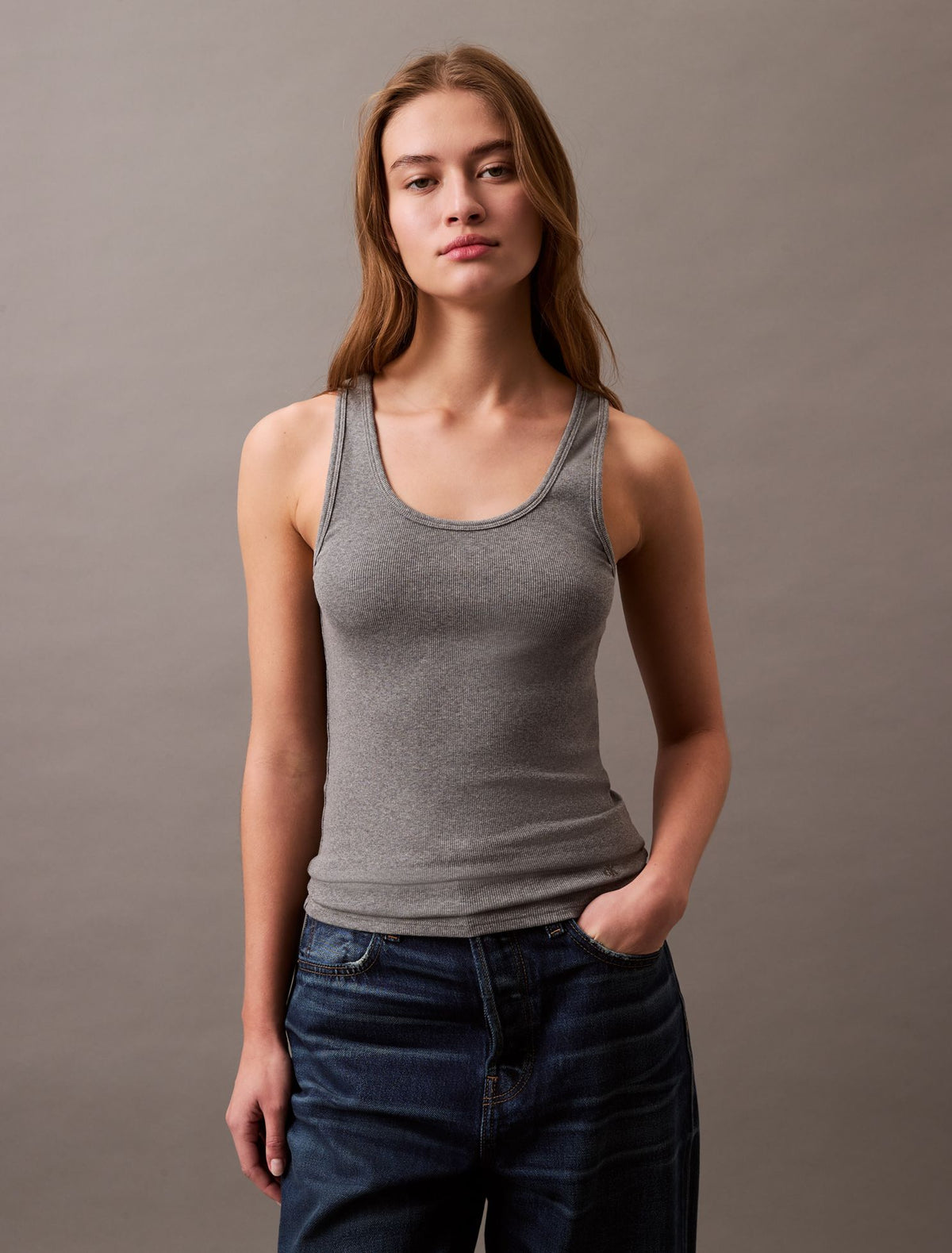 Cotton Contour Rib Tank - Calvin Klein Women