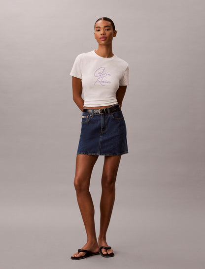 Raised Script Logo Graphic Slim T-Shirt - Calvin Klein Women