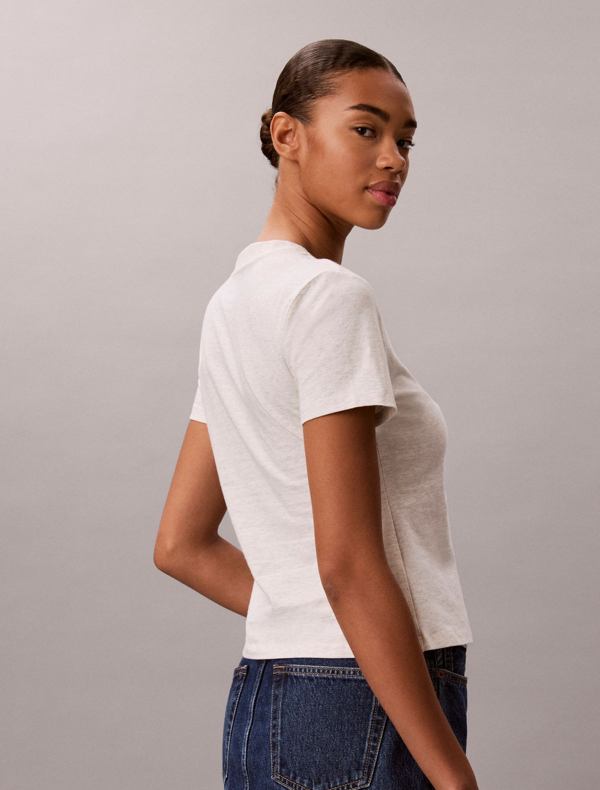 Raised Script Logo Graphic Slim T-Shirt - Calvin Klein Women