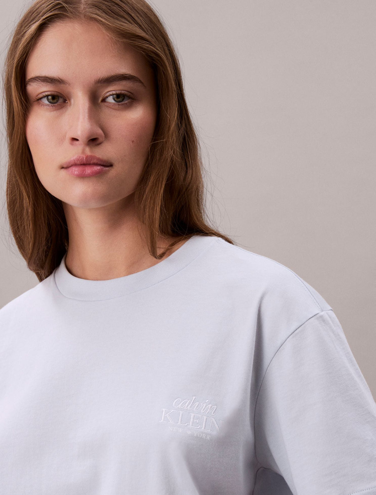 Embroidered Logo Graphic Boxy T-Shirt - Calvin Klein Women