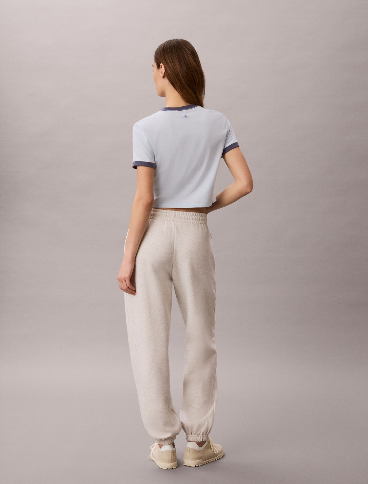 Logo Graphic Cropped Ringer T-Shirt - Calvin Klein Women