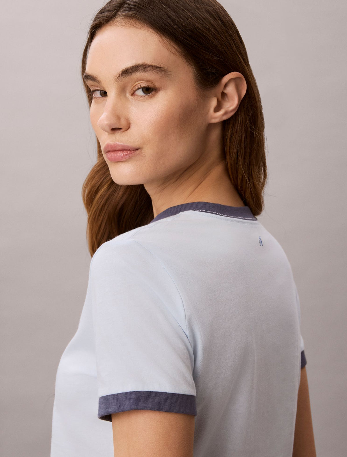 Logo Graphic Cropped Ringer T-Shirt - Calvin Klein Women