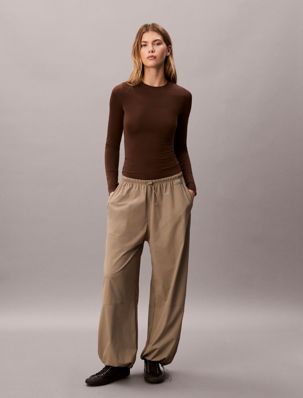 Nylon Stretch Slim T-Shirt - Calvin Klein Women