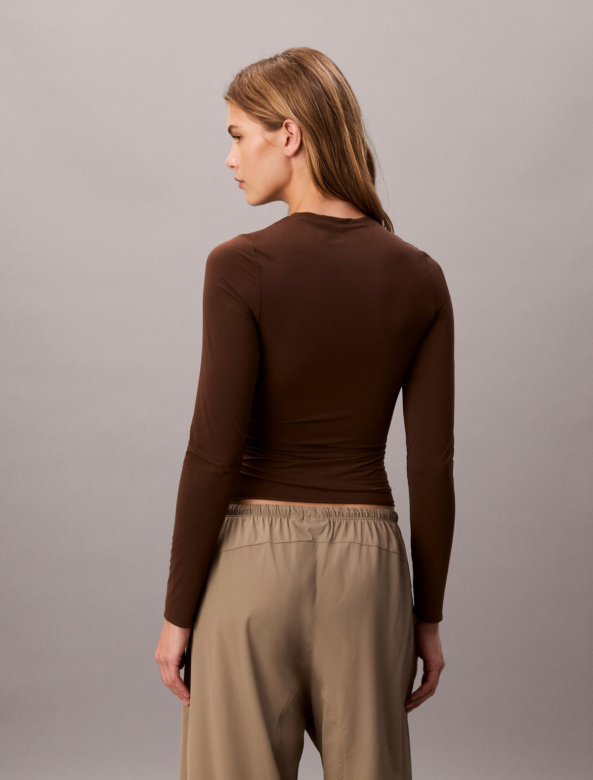 Nylon Stretch Slim T-Shirt - Calvin Klein Women