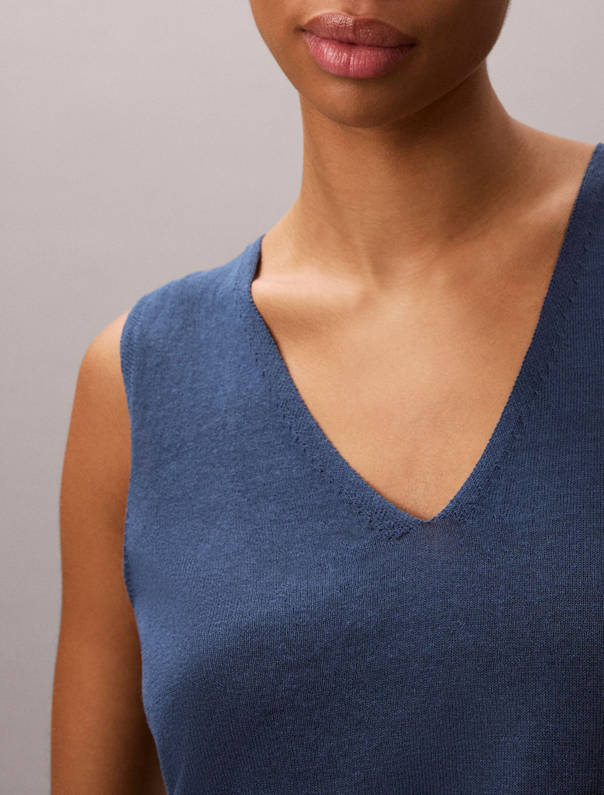 Linen Blend Tank Top - Calvin Klein Women