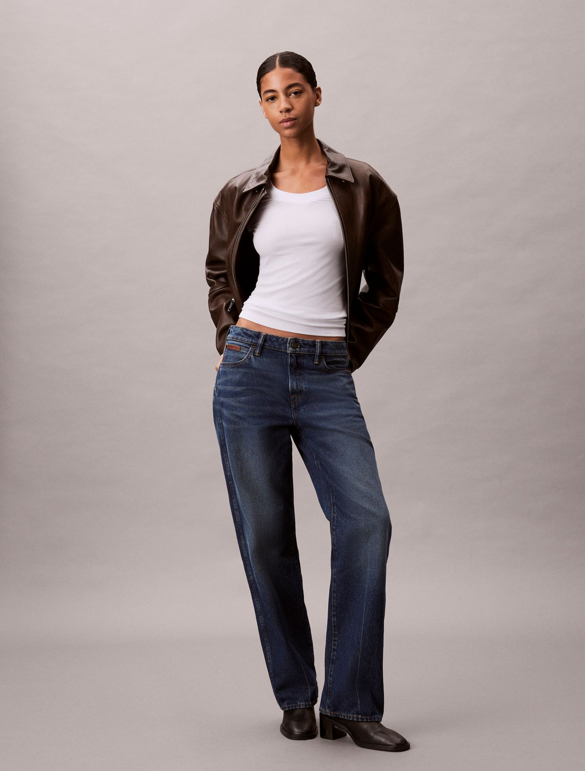 Modal Stretch Rib Slim T-Shirt - Calvin Klein Women