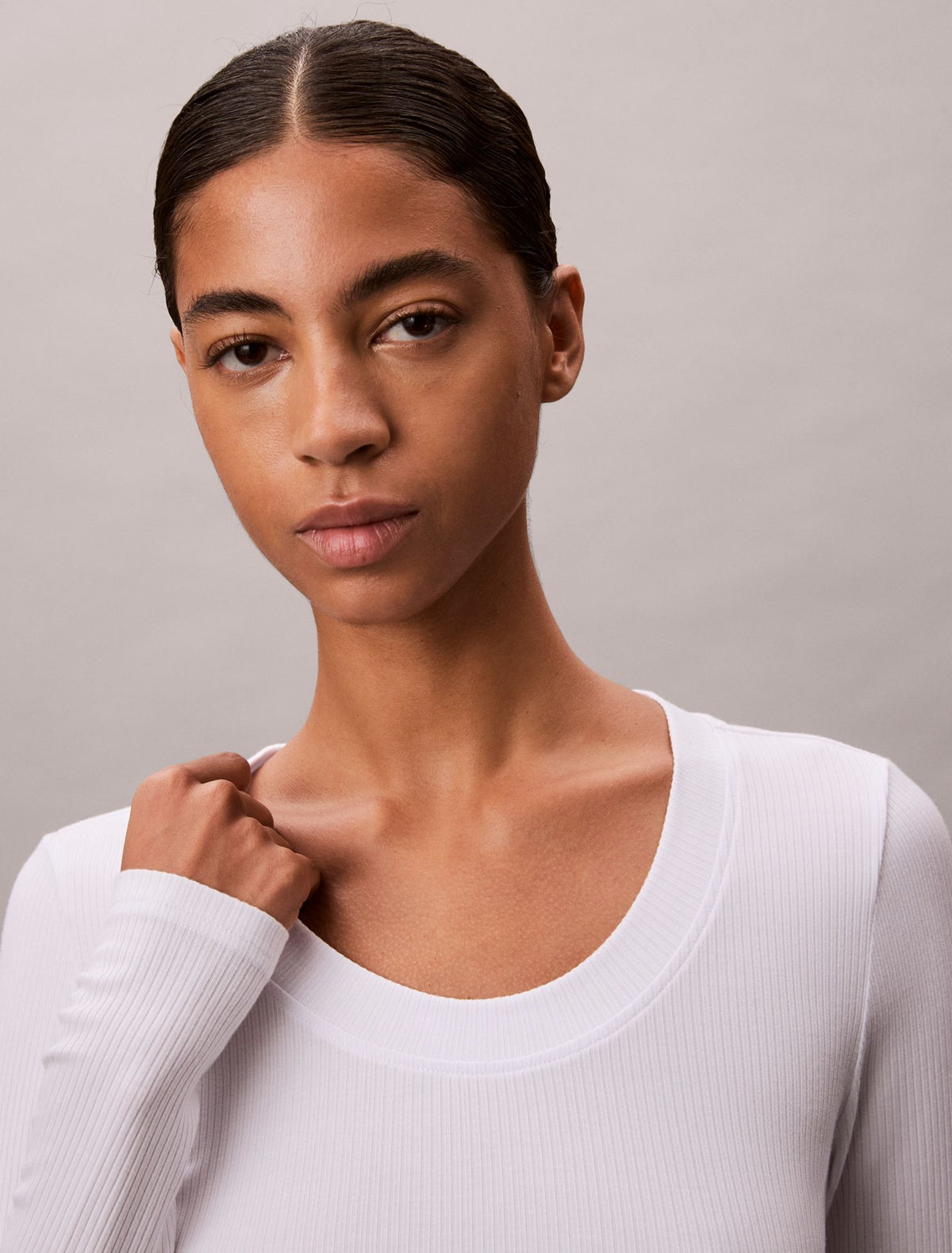 Modal Stretch Rib Slim T-Shirt - Calvin Klein Women