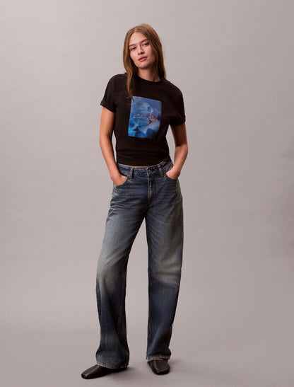 Flower Script Logo Graphic Classic T-Shirt - Calvin Klein Women