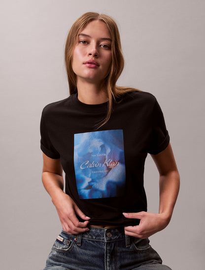 Flower Script Logo Graphic Classic T-Shirt - Calvin Klein Women