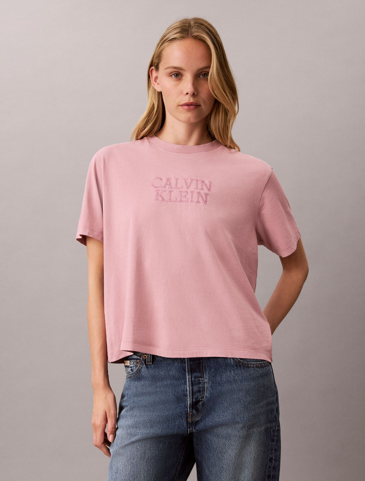 Boxy Graphic Logo Tee - Calvin Klein Women
