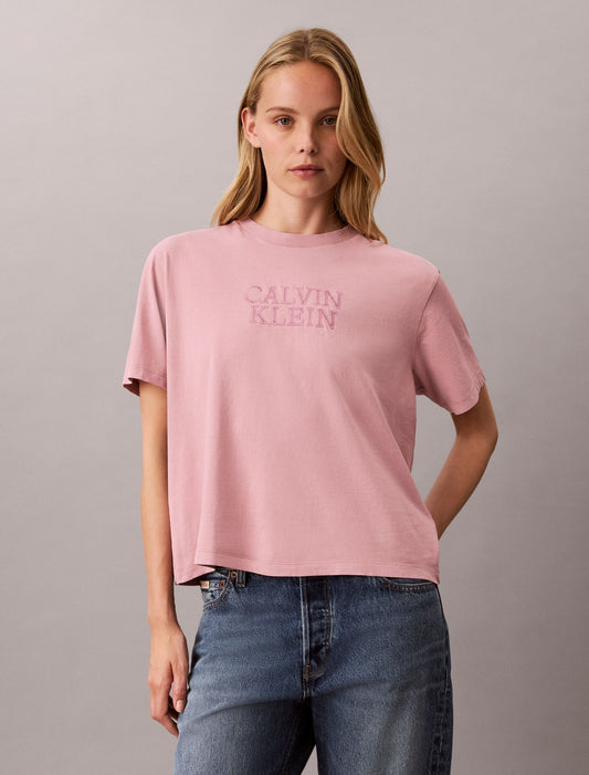 Boxy Graphic Logo Tee - Calvin Klein Women