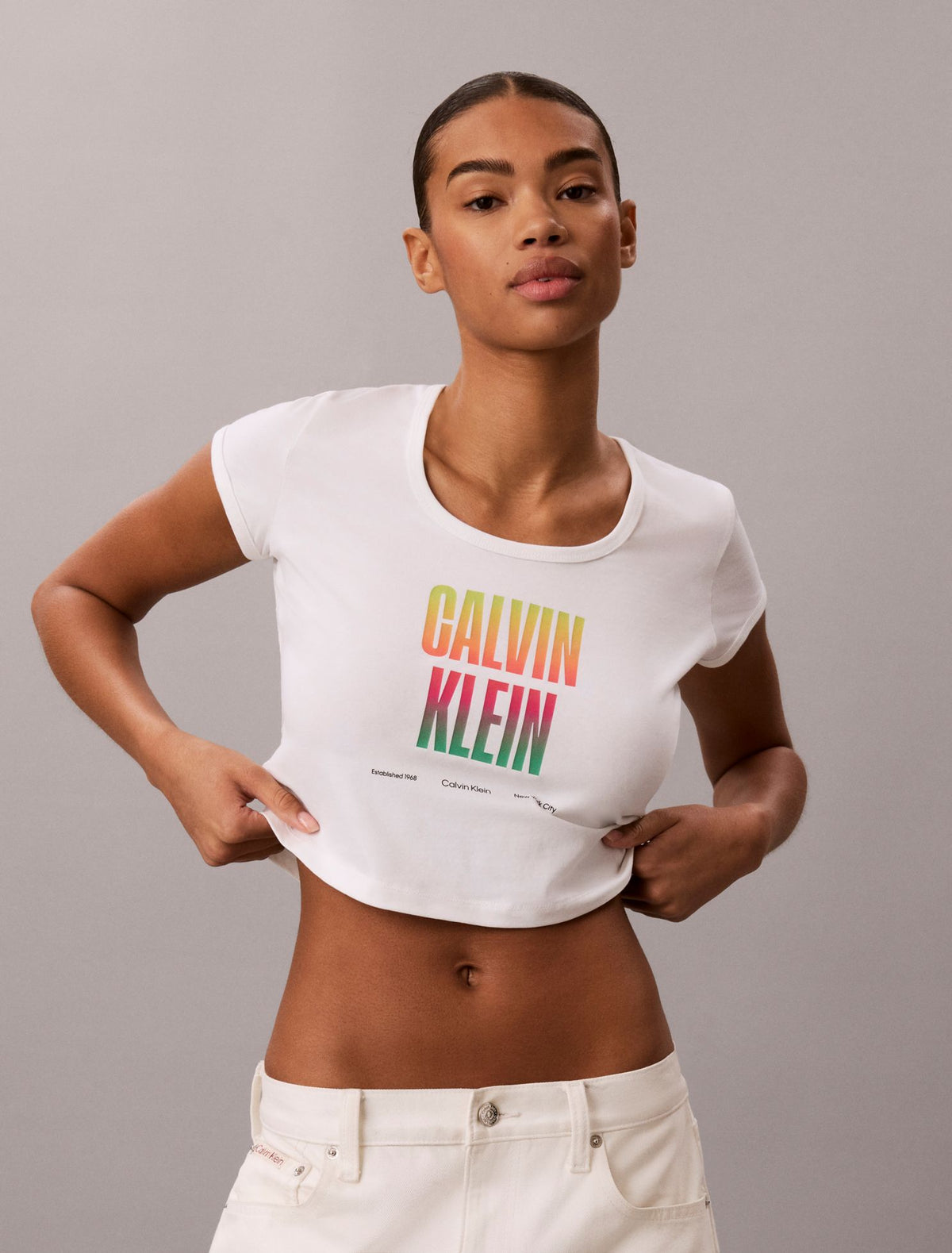 Pride Slim Scoopneck Tee - Calvin Klein Women