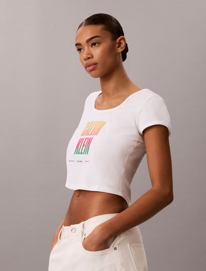 Pride Slim Scoopneck Tee - Calvin Klein Women