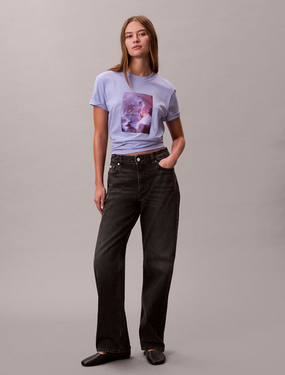 Flower Script Logo Graphic Classic T-Shirt - Calvin Klein Women