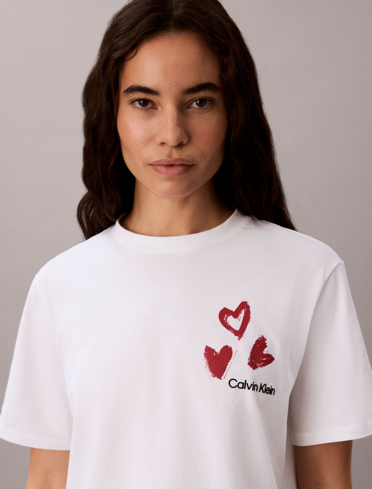 Hearts Print Boxy Tee - Calvin Klein Women