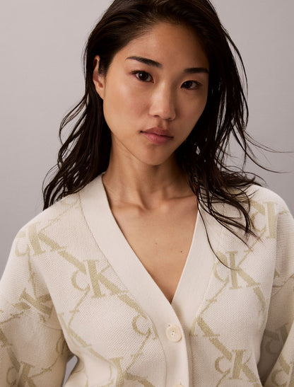 Monogram Logo Cardigan Sweater - Calvin Klein Women