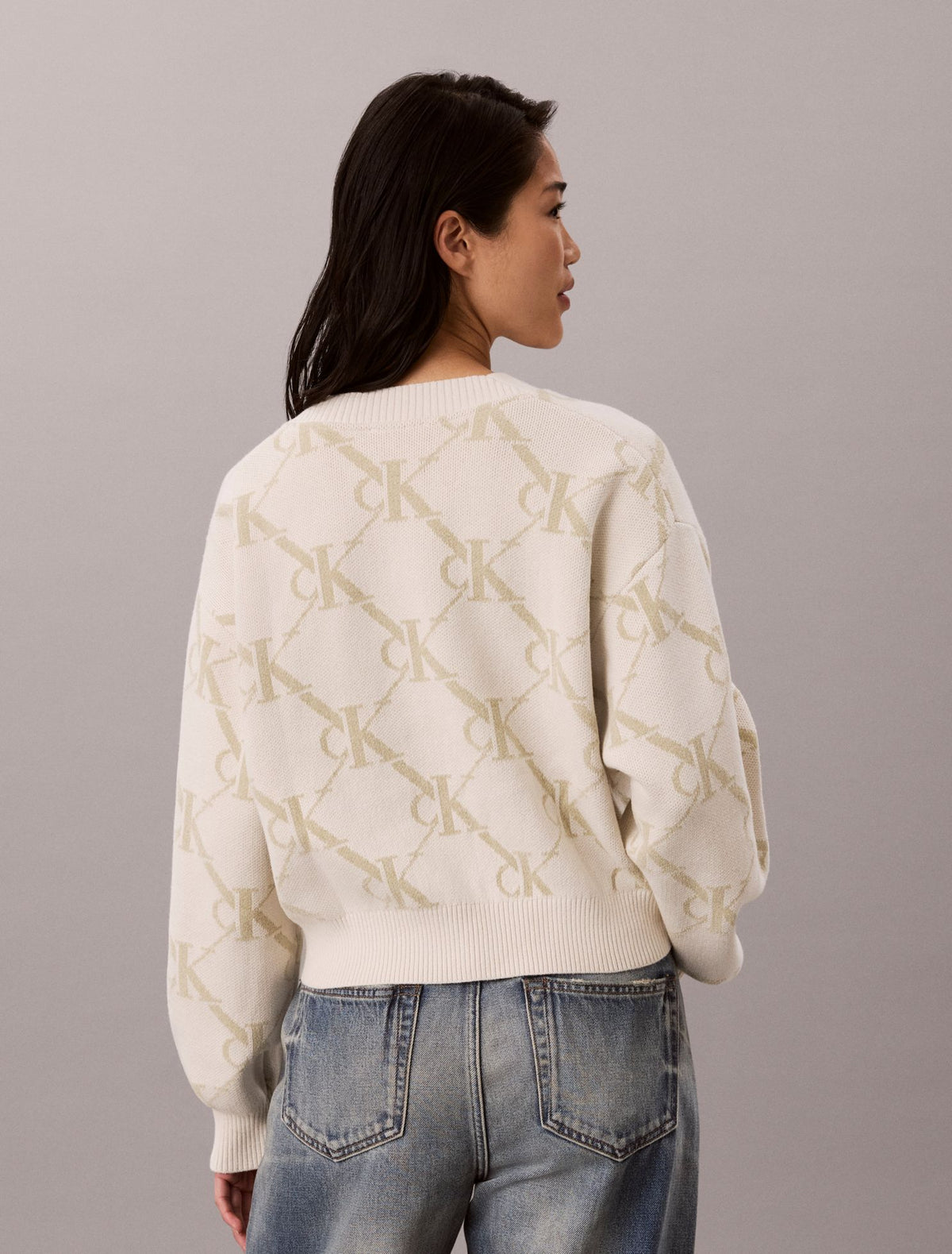 Monogram Logo Cardigan Sweater - Calvin Klein Women