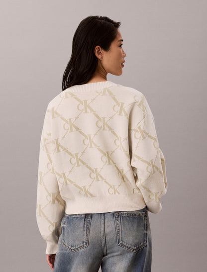 Monogram Logo Cardigan Sweater - Calvin Klein Women