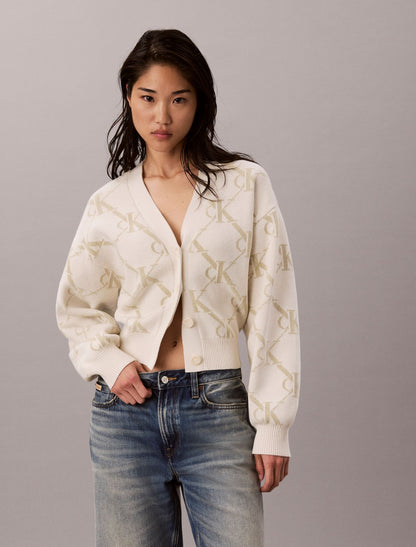 Monogram Logo Cardigan Sweater - Calvin Klein Women