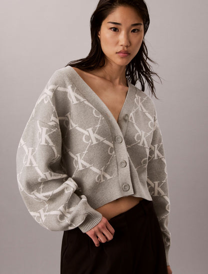 Monogram Logo Cardigan Sweater - Calvin Klein Women
