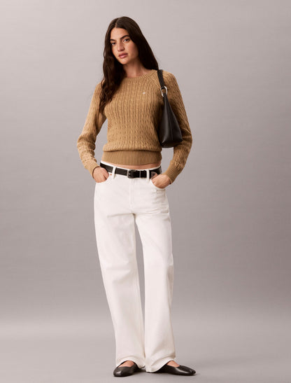 Cable Knit Crewneck Sweater - Calvin Klein Women