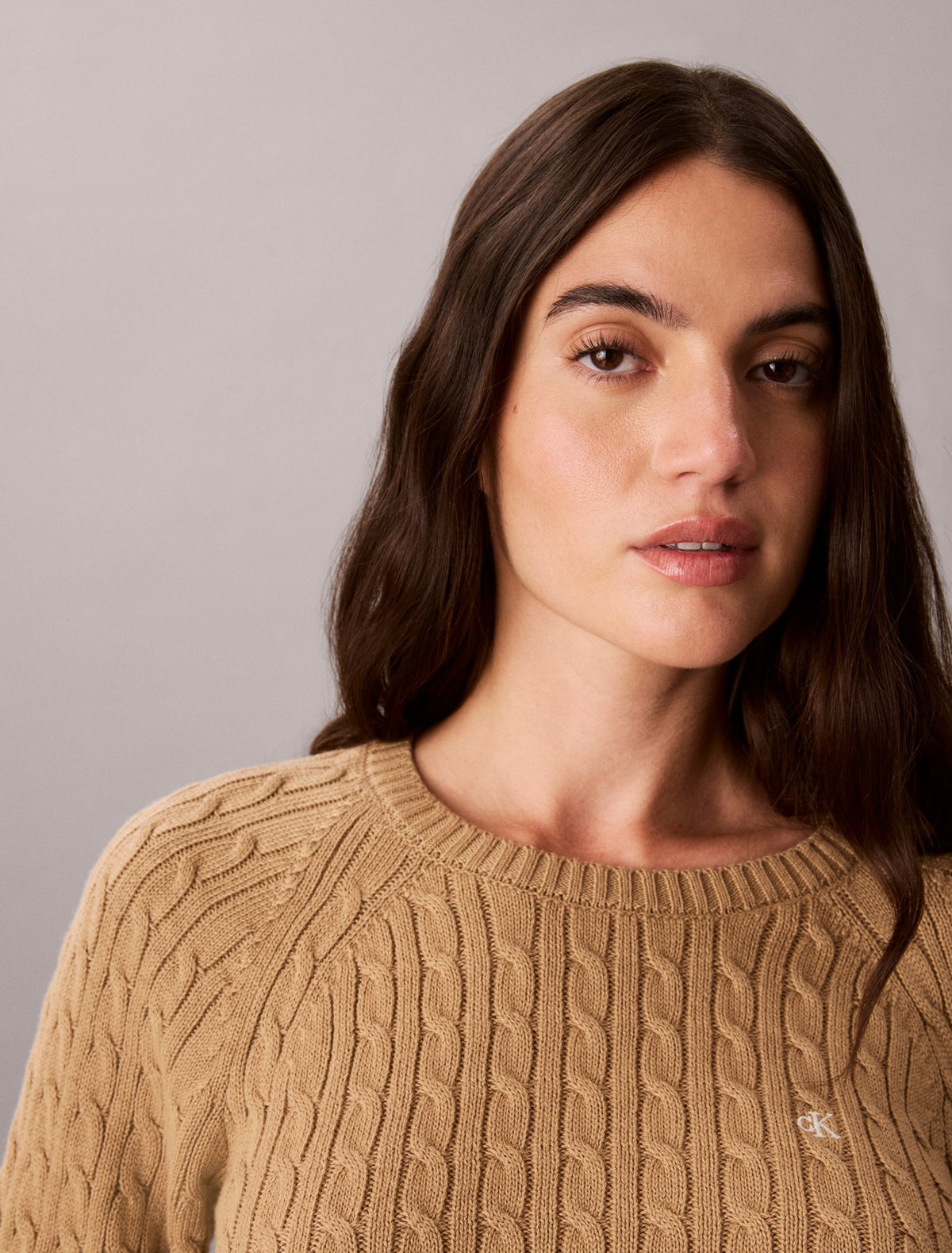 Cable Knit Crewneck Sweater - Calvin Klein Women