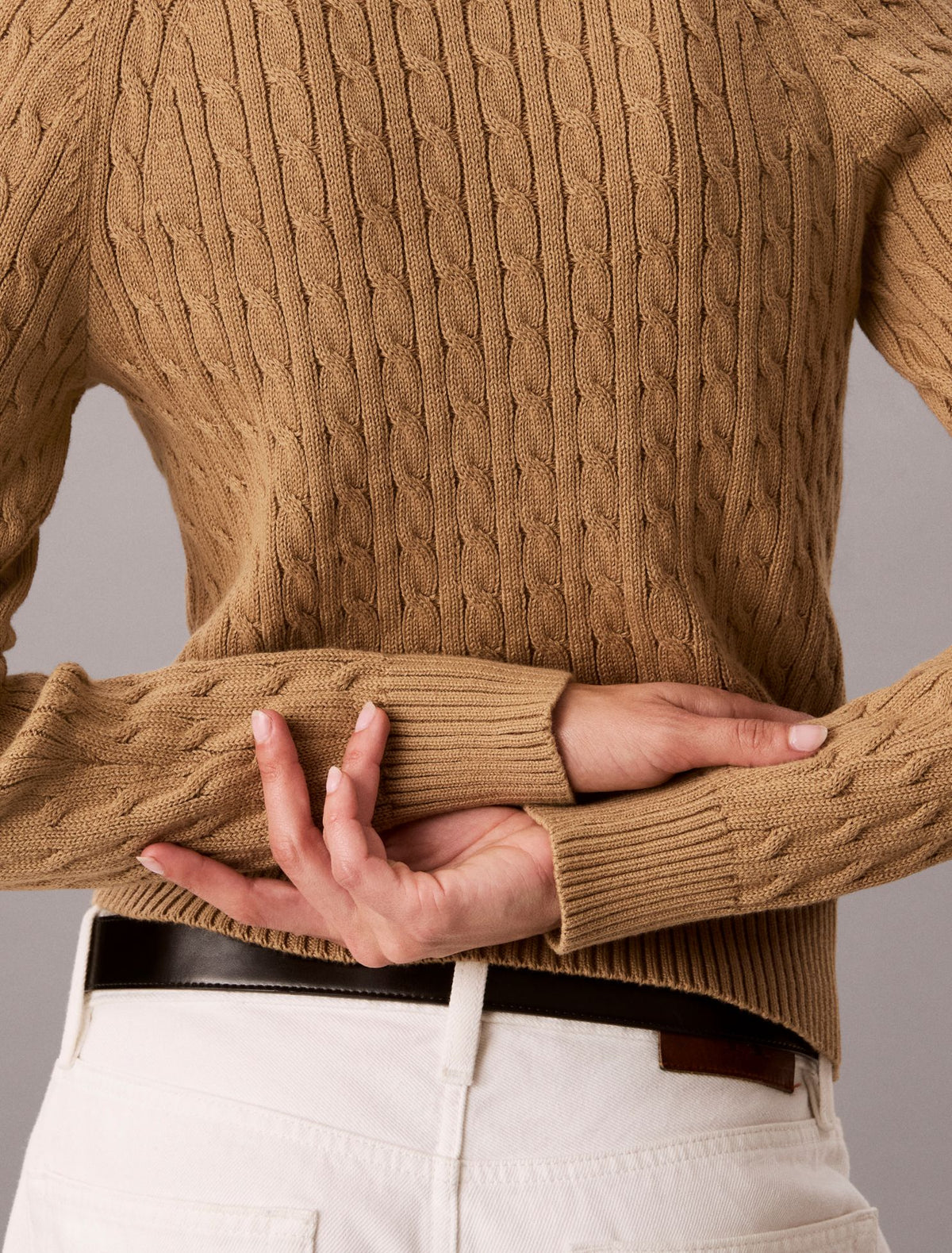 Cable Knit Crewneck Sweater - Calvin Klein Women