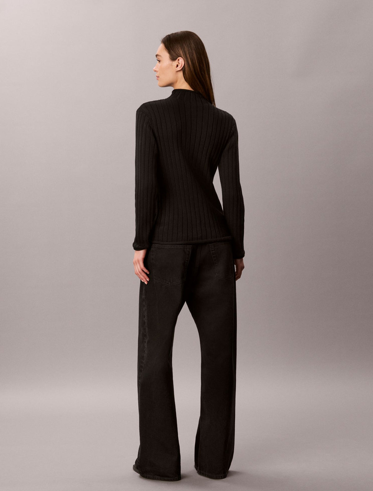 Woven Monologo Turtleneck Sweater - Calvin Klein Women