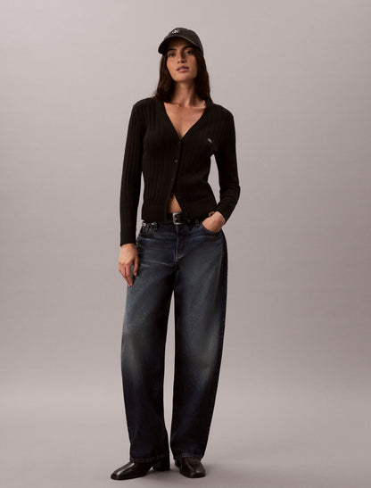 Woven Monologo Cardigan - Calvin Klein Women