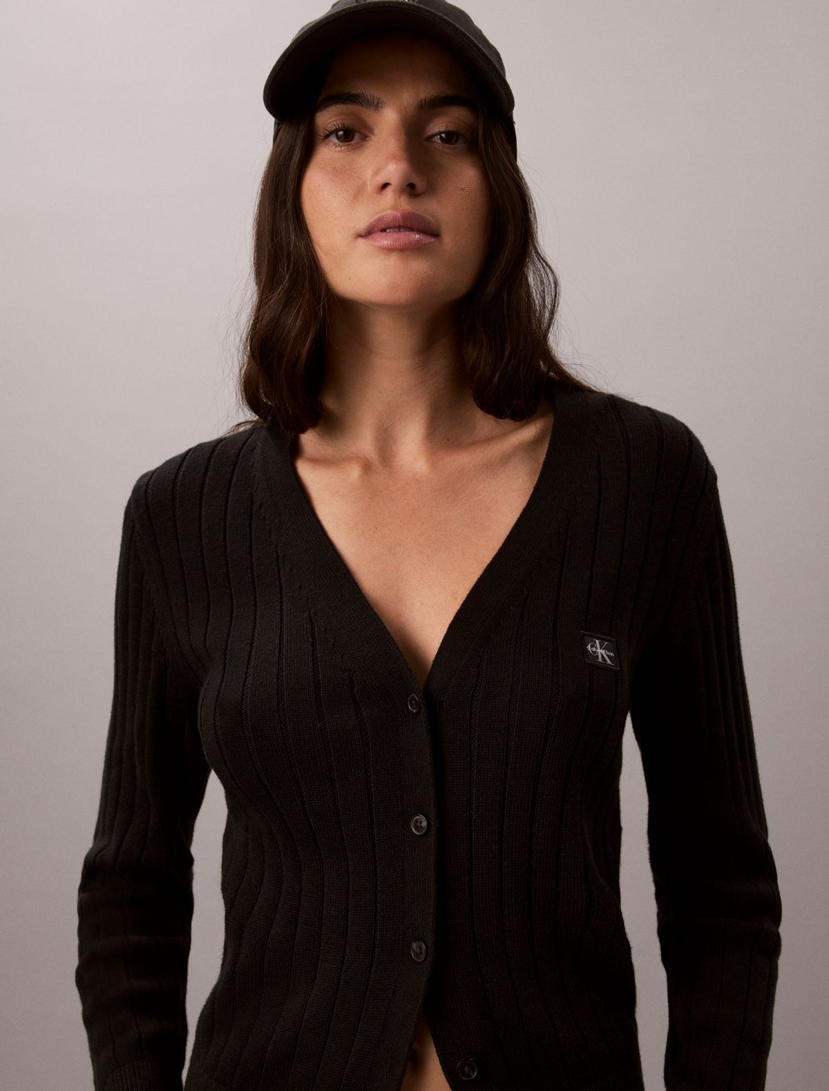 Woven Monologo Cardigan - Calvin Klein Women