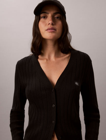 Woven Monologo Cardigan - Calvin Klein Women