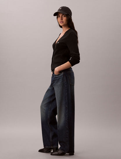 Woven Monologo Cardigan - Calvin Klein Women