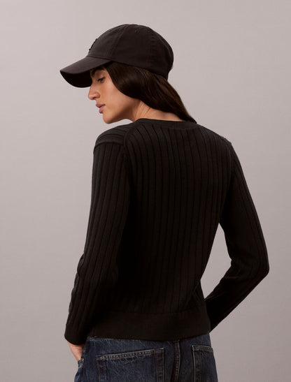 Woven Monologo Cardigan - Calvin Klein Women