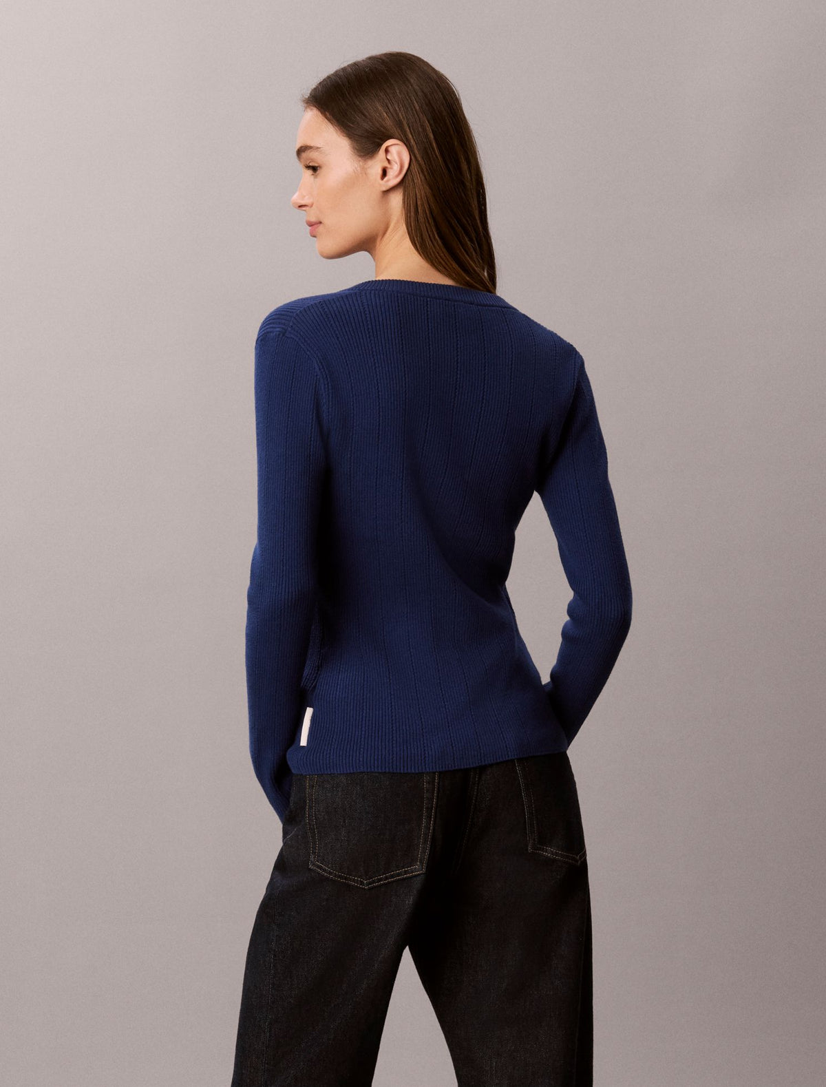 Smooth Cotton Rib Cardigan Sweater - Calvin Klein Women