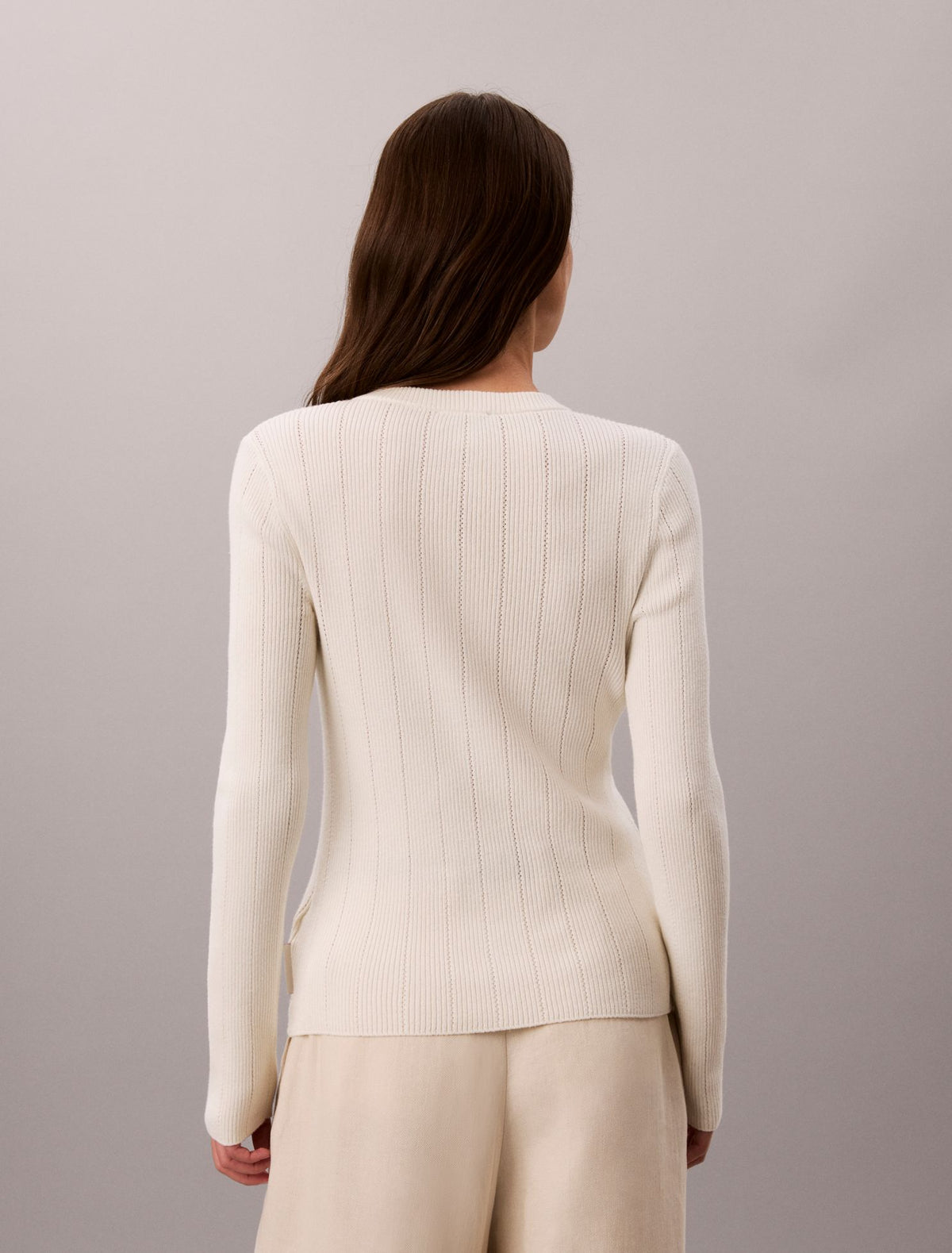 Smooth Cotton Rib Cardigan Sweater - Calvin Klein Women