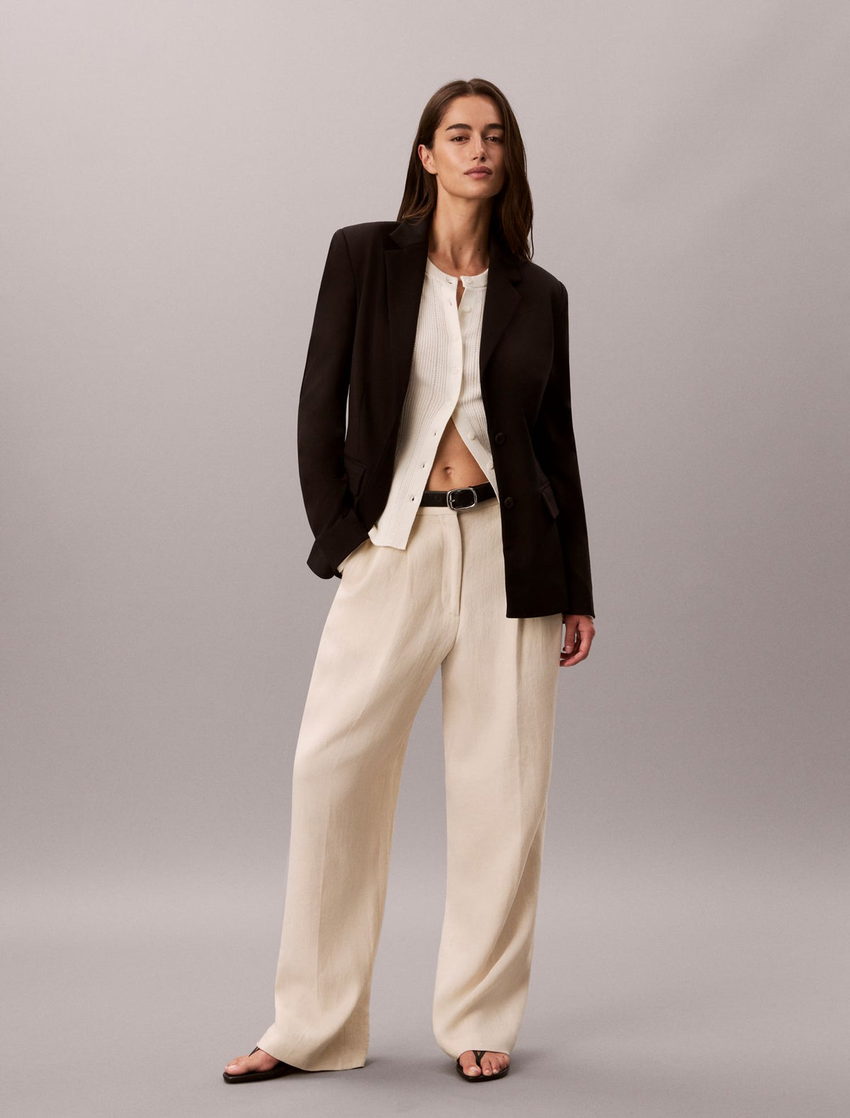 Smooth Cotton Rib Cardigan Sweater - Calvin Klein Women