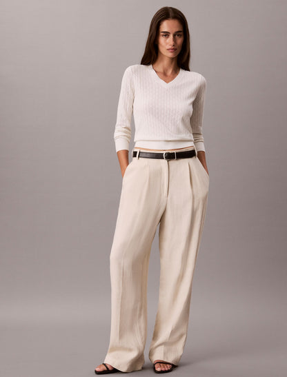 Pointelle Knit Long Sleeve Top - Calvin Klein Women