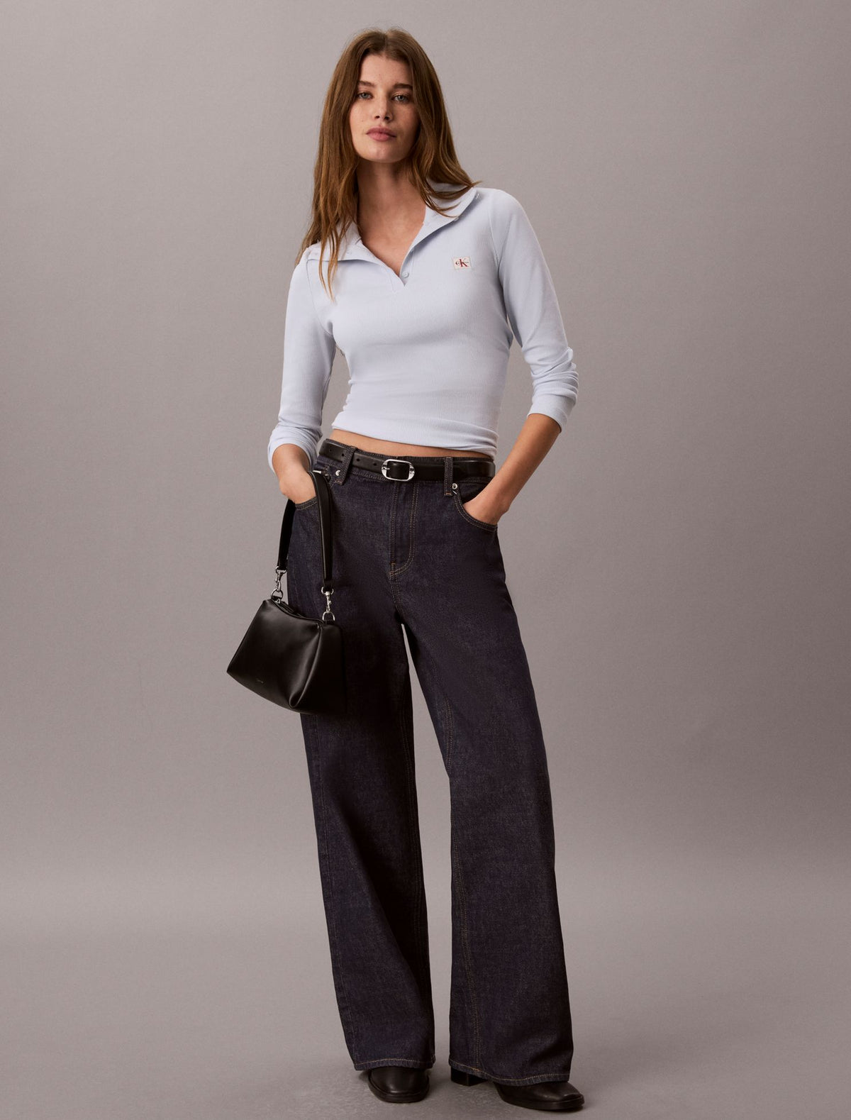 Woven Monologo Henley Turtleneck Sweater - Calvin Klein Women