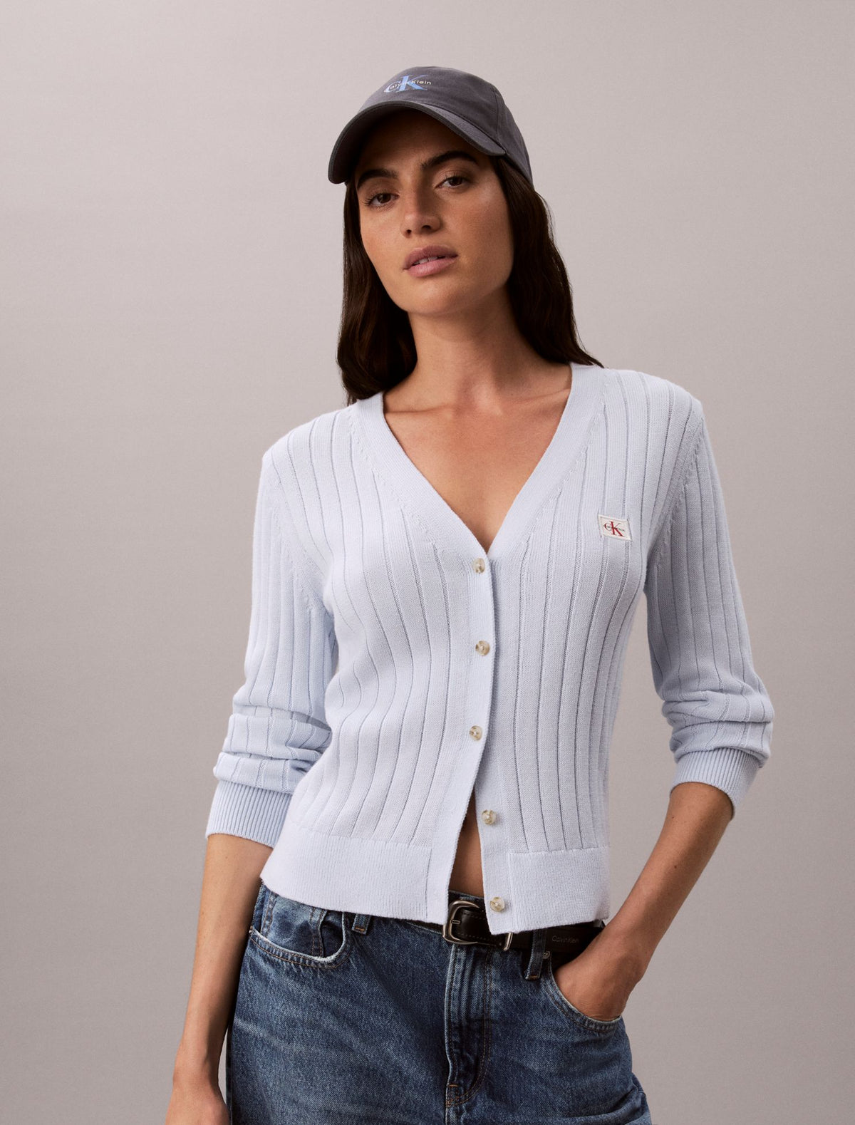 Woven Monologo Cardigan - Calvin Klein Women