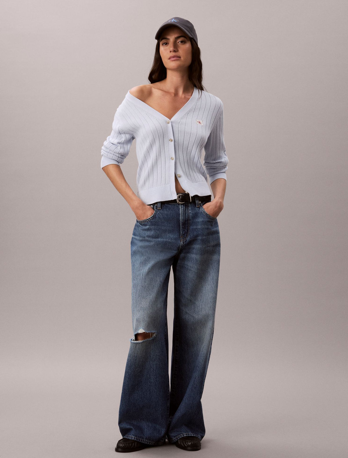 Woven Monologo Cardigan - Calvin Klein Women