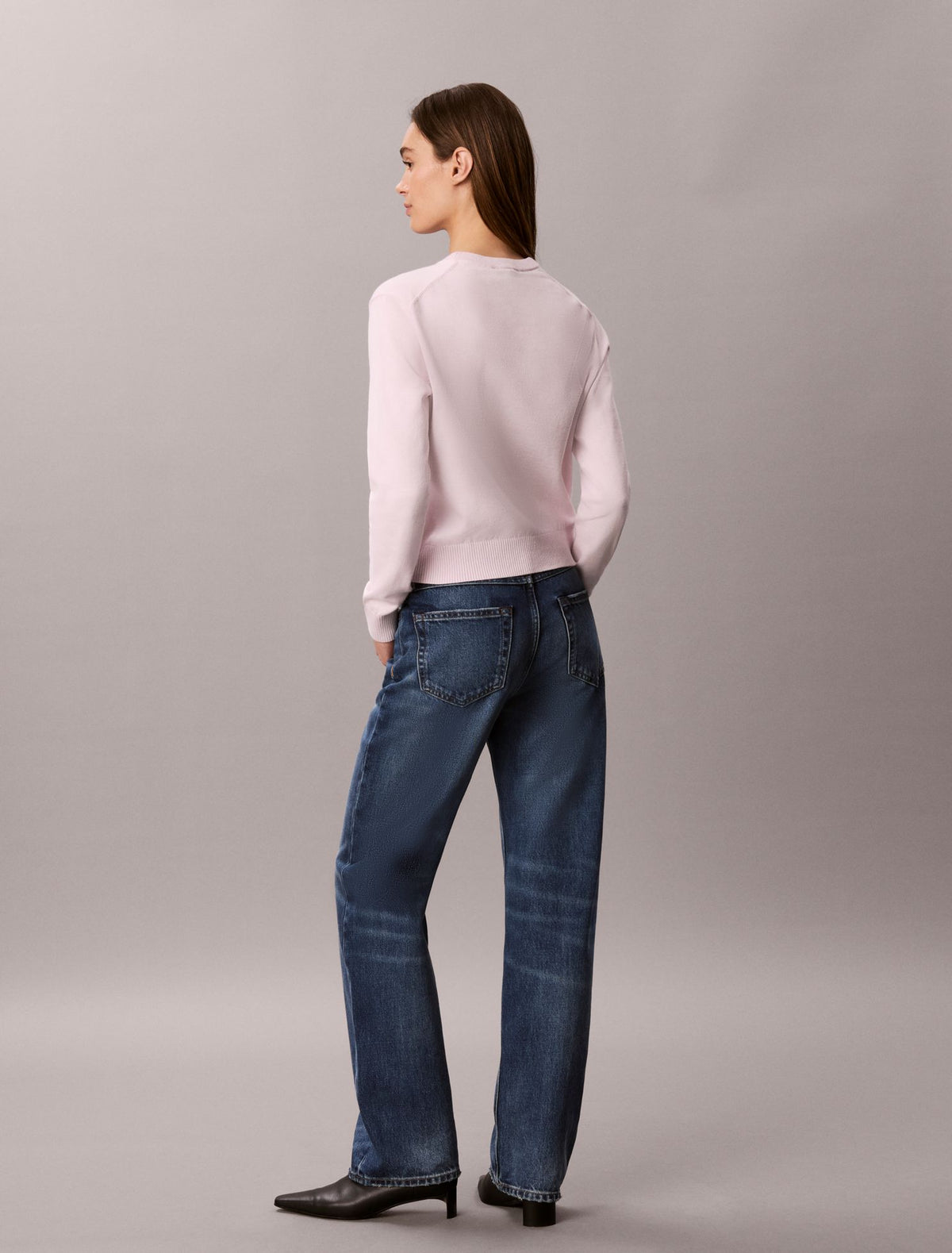 Smooth Cotton Crewneck Sweater - Calvin Klein Women